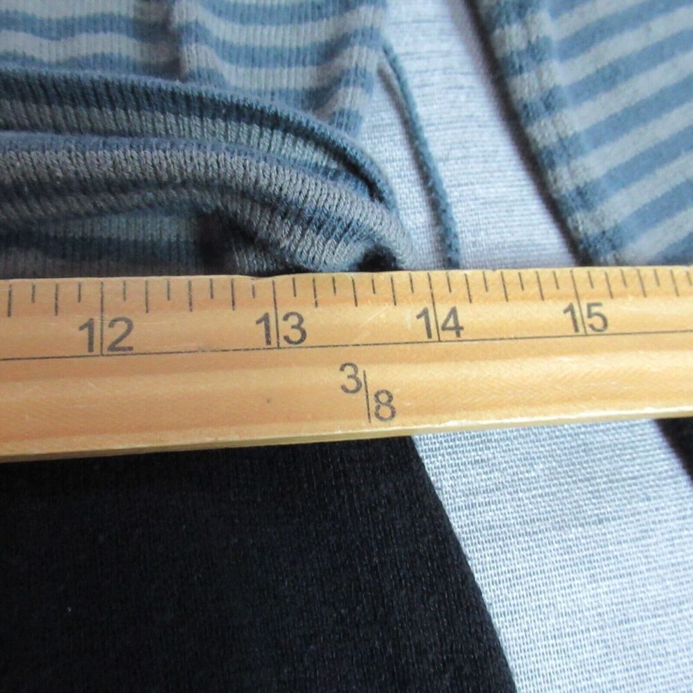 Vintage Prana Sweater Dress Women L Black Gray Striped Long Sleeve Preppy Knit - Picture 6 of 10